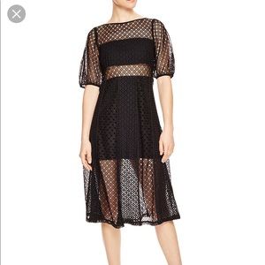 SANDRO: Black sheer cocktail dress S
